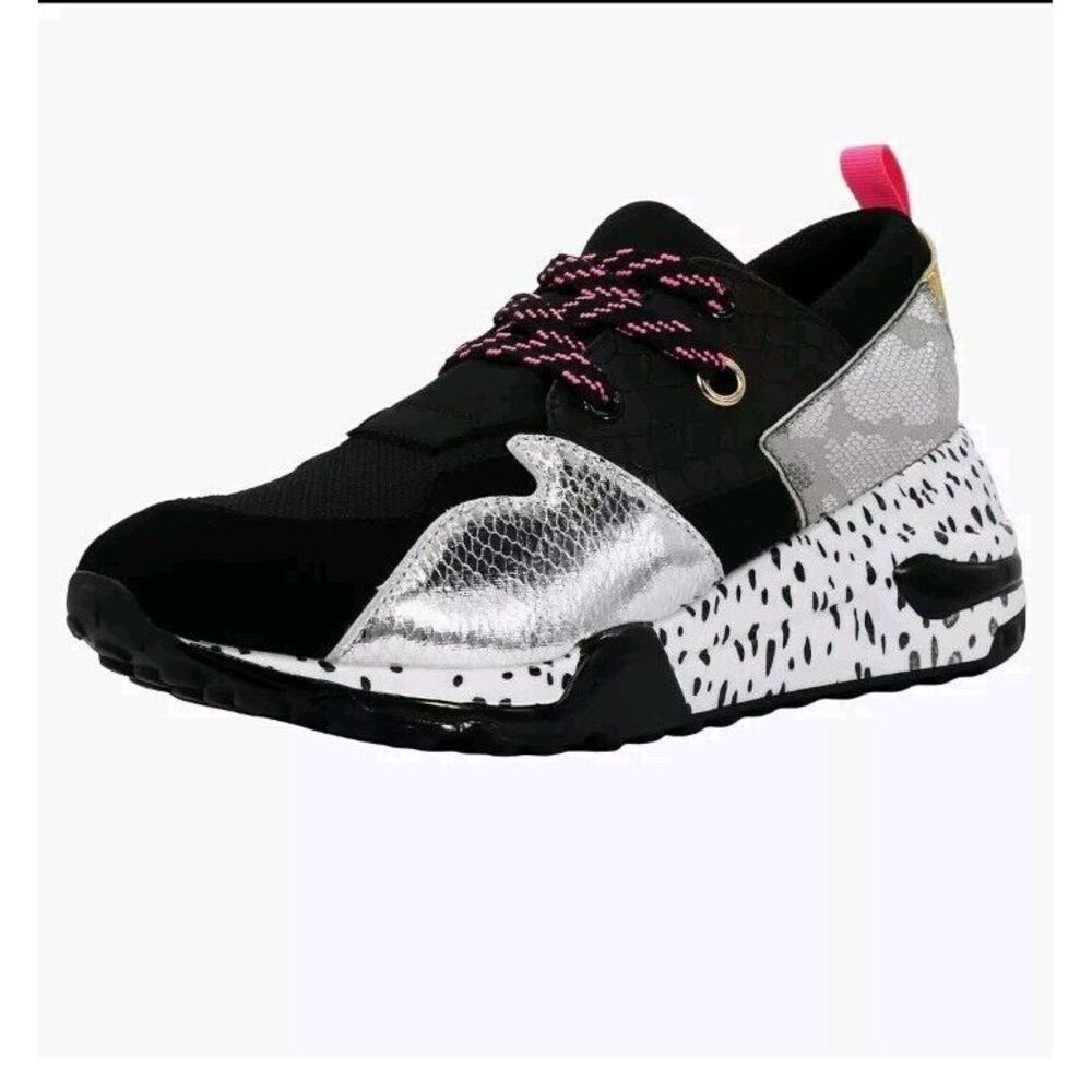 STEVEN MADDEN LIMITED EDITION CLIFF SNEAKERS SIZE 8.5 Silver Black Pink Nice